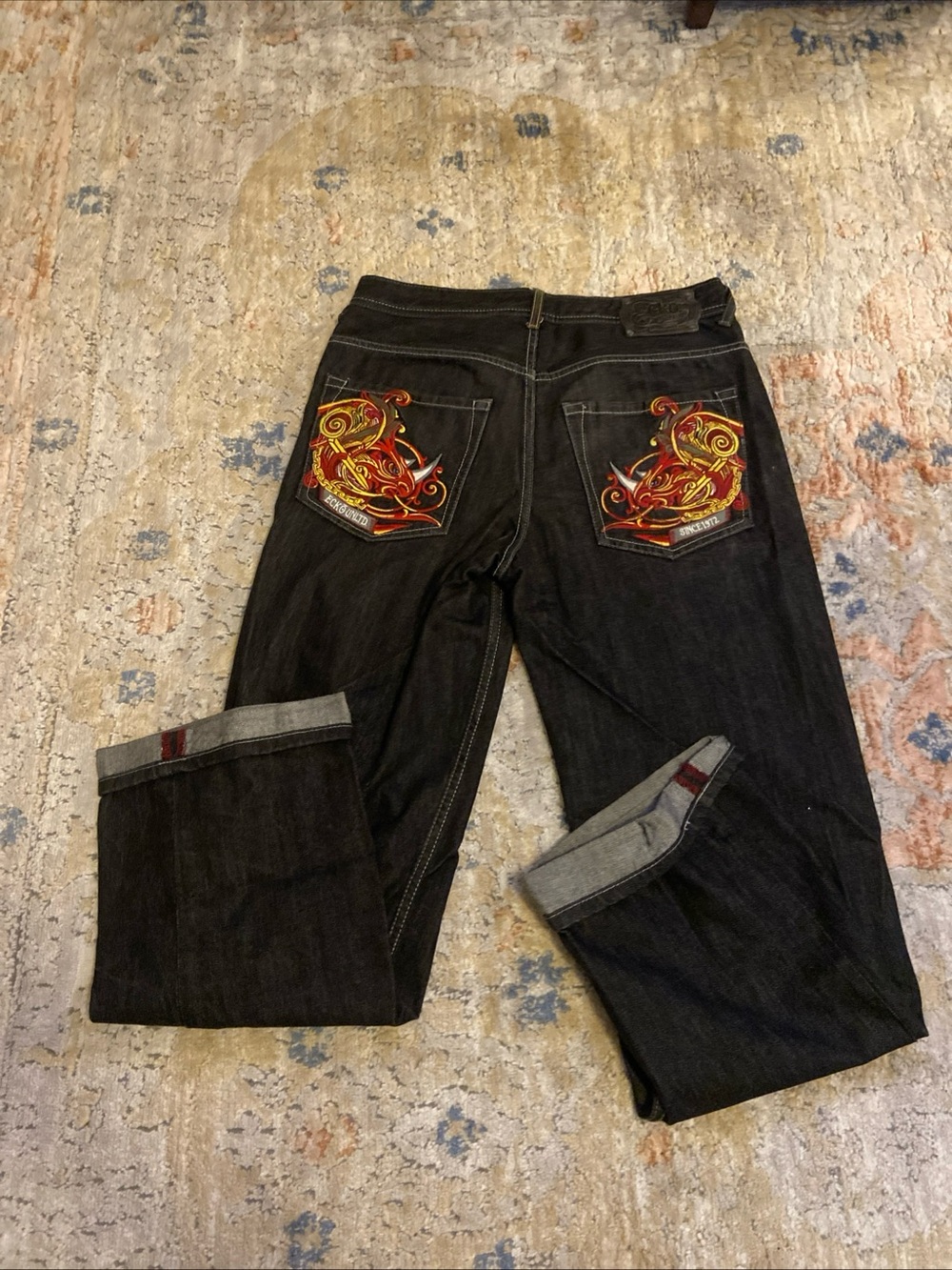 Ecko Unltd Rhino Embroidered Jeans 32x32 Men’s Dark Wash Vintage Y2K 00s Skater